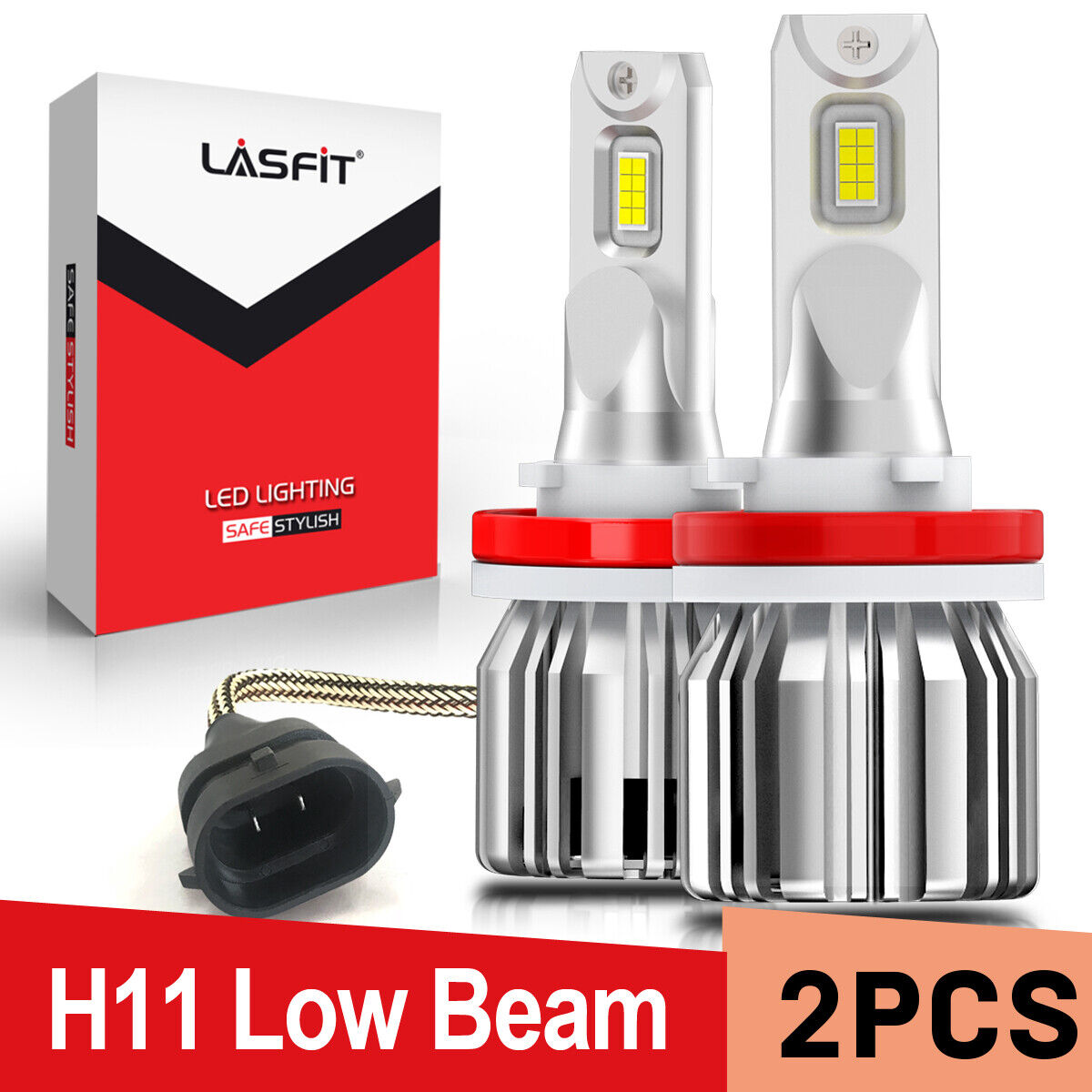 2x LCplus H11 LED Headlight Bulbs Low Beam or High Beam Kits Bright White 6000K