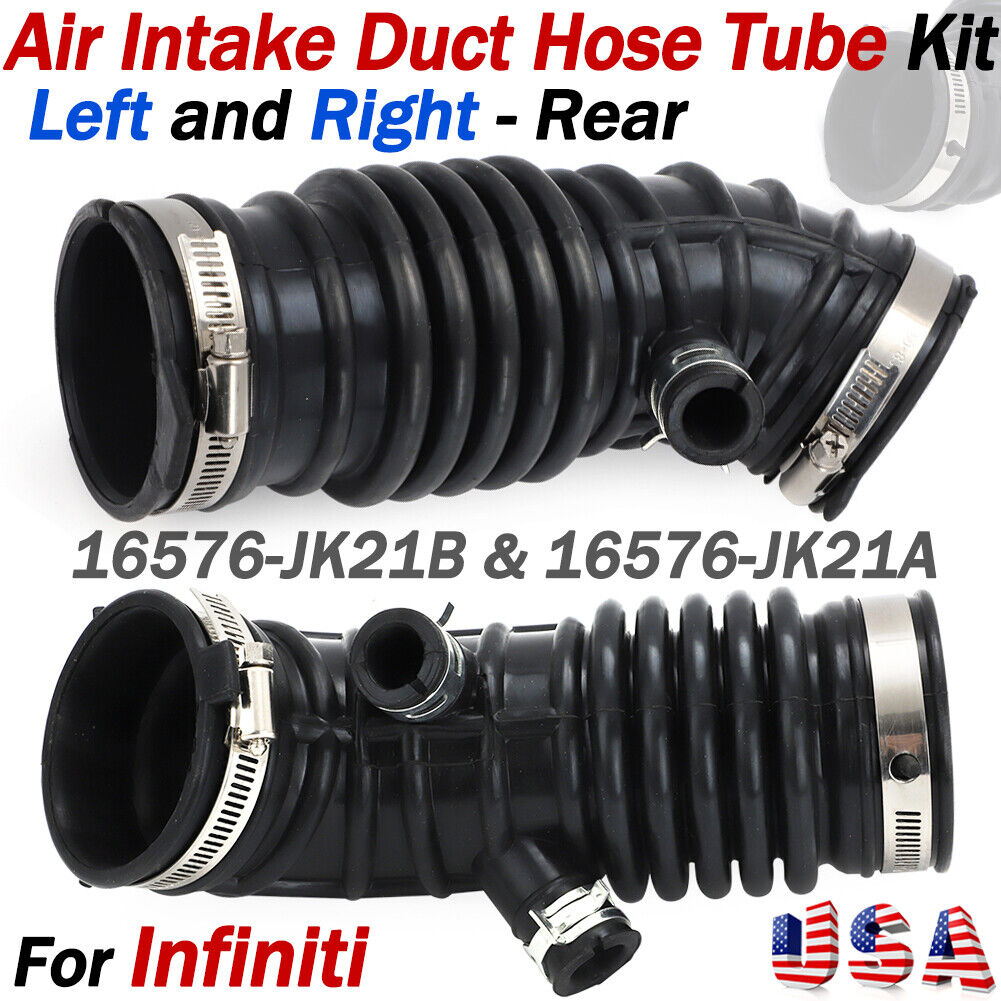 Left & Right Air Intake Duct Hose Tube For INFINITI G35 2007-2008 EX35 2008-2010