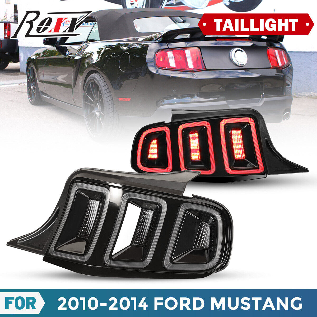 For 2010-2014 Ford Mustang Shelby GT500 Tail Lights LED Brake Sequential Signal