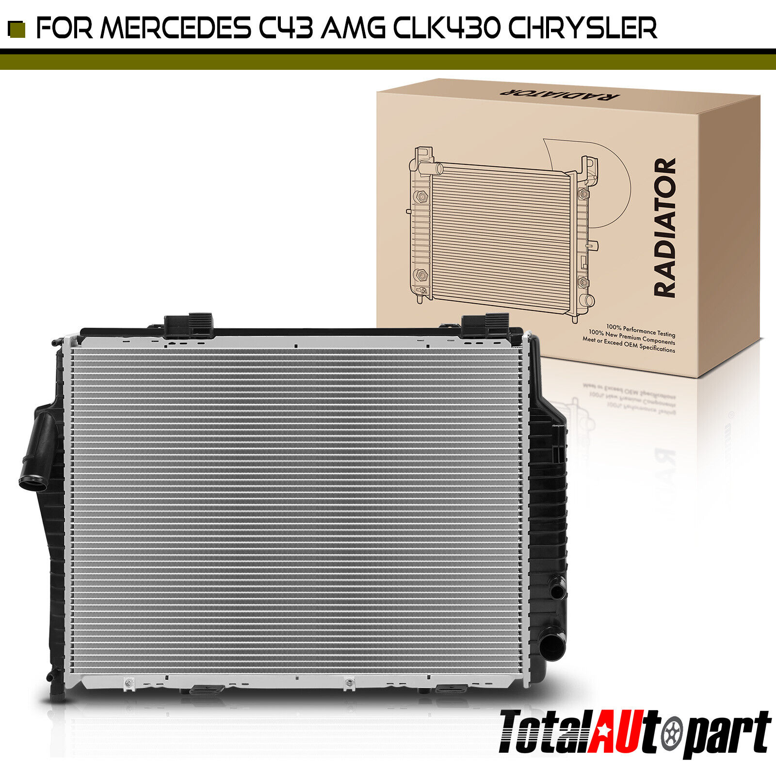 Radiator w/ Transmission Oil Cooler for Mercedes-Benz W203 CLK430 W202 Chrysler