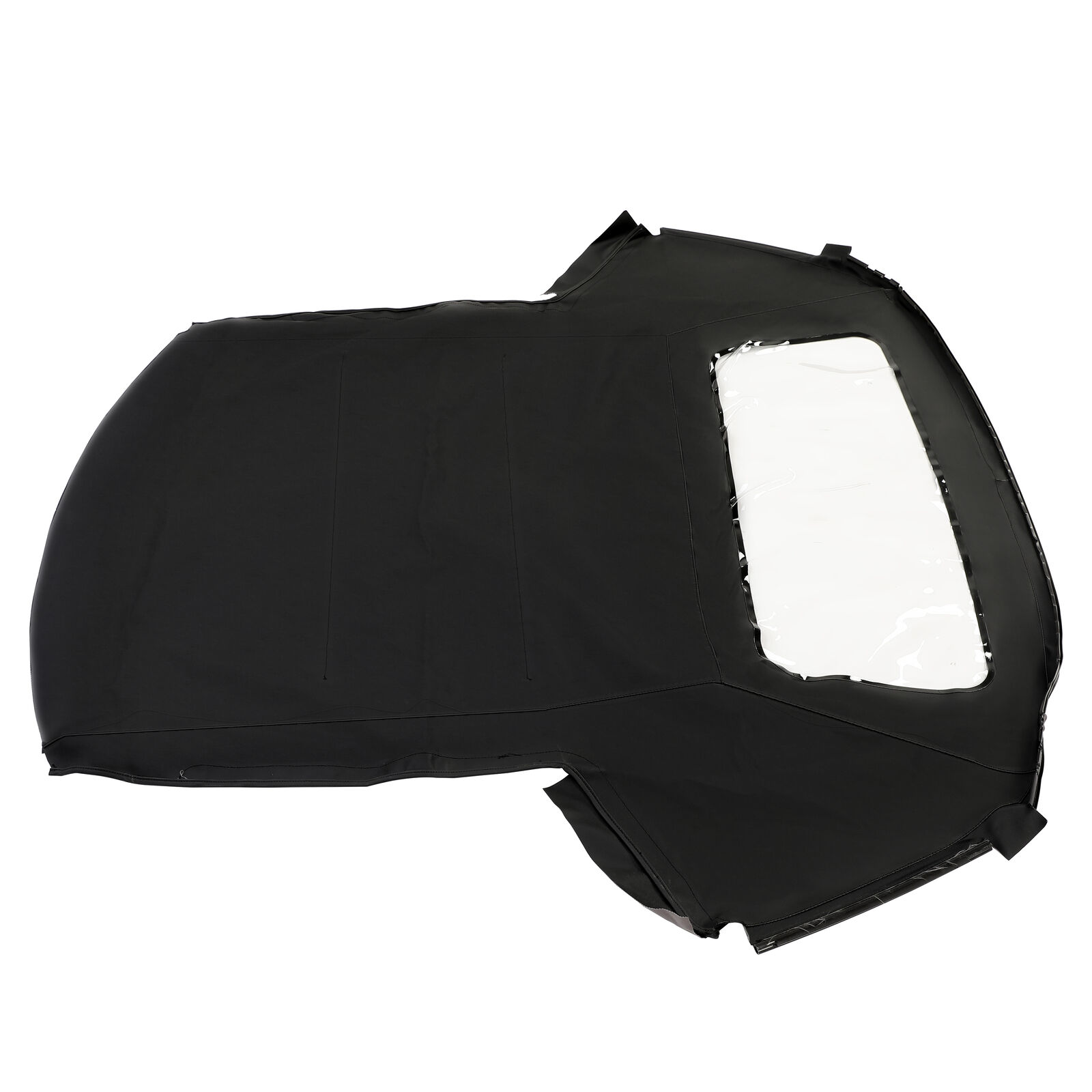 For Mercury Capri 90-93 Convertible Soft Top & Plastic Window Black Sailcloth