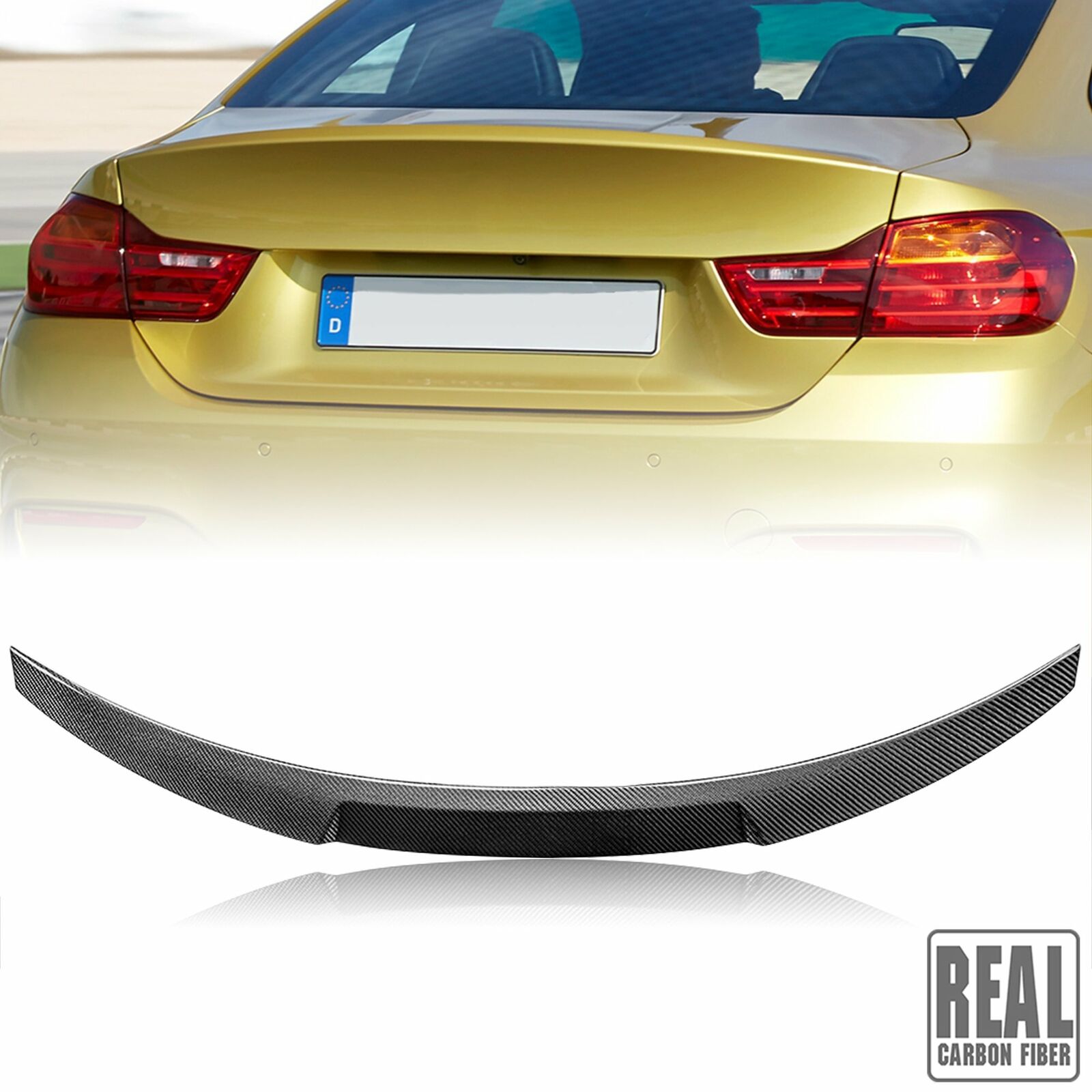 Fits 2015-20 BMW F82 M4 Coupe Real Carbon Fiber Rear Trunk Spoiler Wing