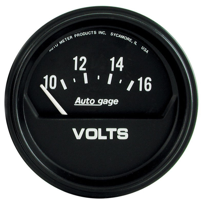 Auto Meter Autogage 2362 Black Voltmeter 10-16 Volt 2 1/16\