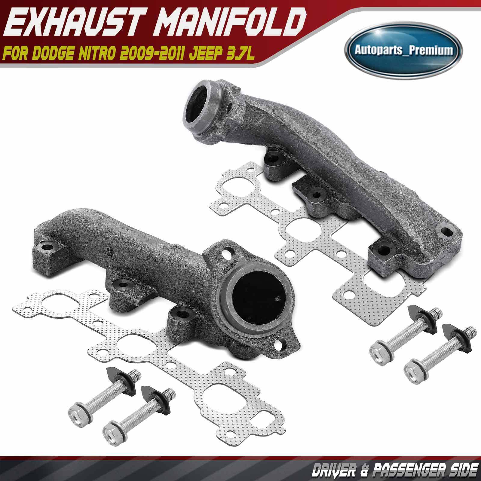 Left & Right Exhaust Manifold w/ Gasket Kit for Dodge Nitro 2009-2011 Jeep 3.7L