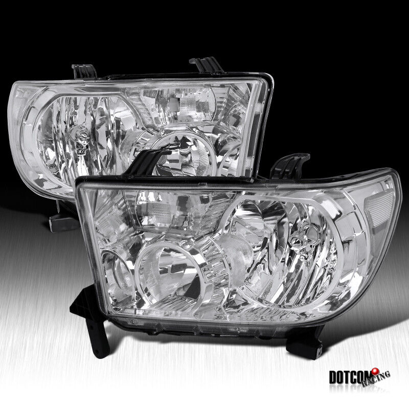 For Toyota 2007-2013 Tundra 2008-2017 Sequoia Clear Headlights Head Lamps Pair