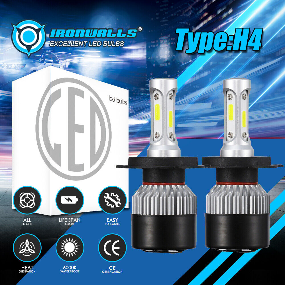 H4 HB2 9003 300000LM 2000W LED Headlight Kit Hi/Lo Beam Bulbs Super Bright 6000K