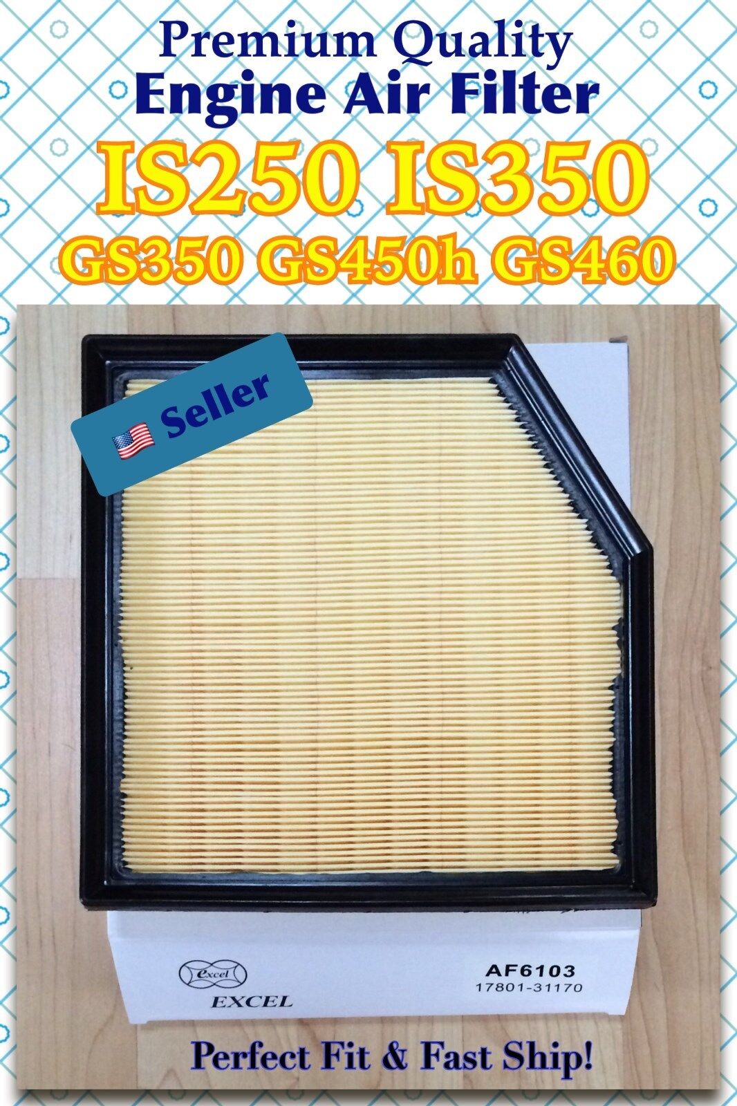GS350 GS450h 13-20, GS460 08-11, IS250 IS350 14-15, RC350 Engine Air Filter 6103