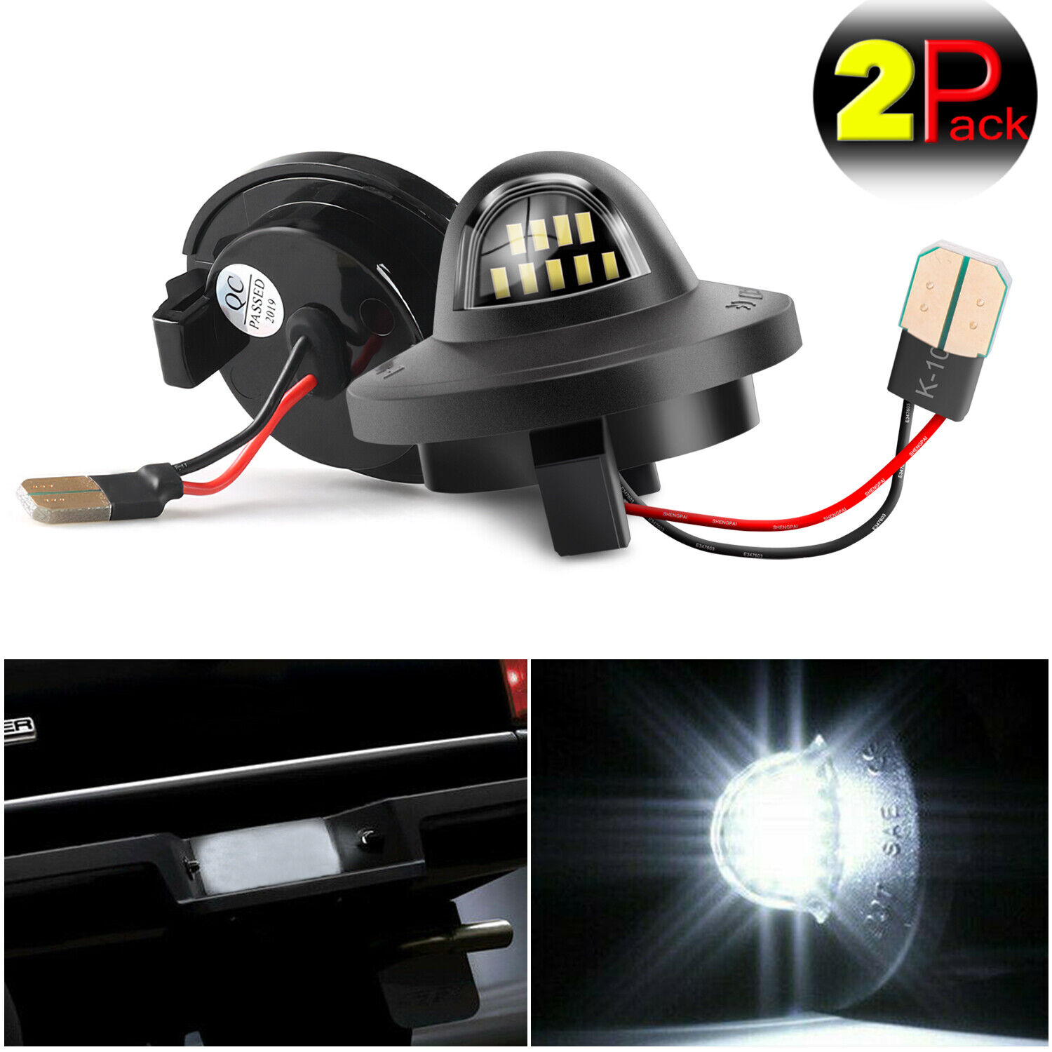 2Pcs For Ford F150 F250 F350 LED License Plate Light Bulb Assembly Replacement