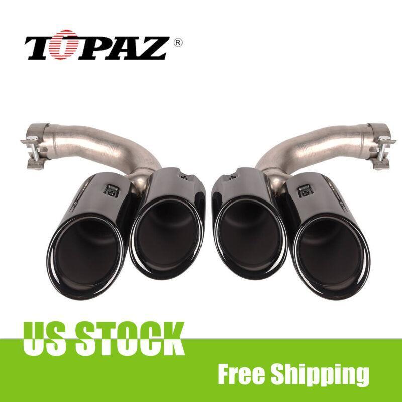 PAIR For 2018+ Porsche Cayenne Stainless Rear Exhaust Muffler Tip End Pipe