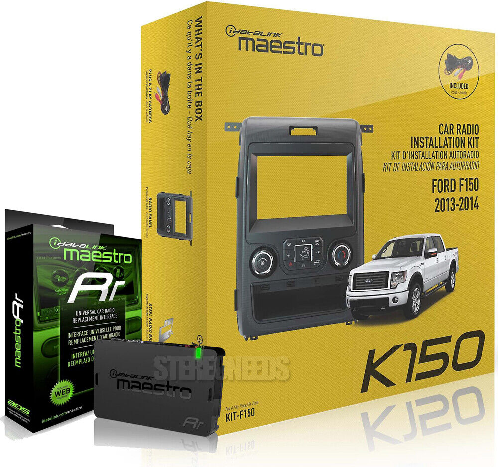 Maestro iDatalink K150 Double Din Dash Kit for 2013 2014 Ford F-150 + ADS-MRR