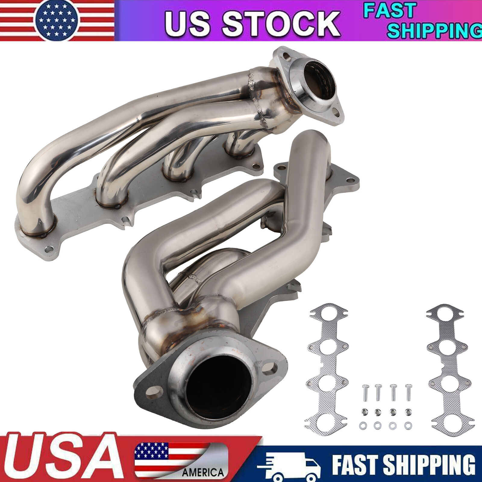Stainless Steel Manifold Headers Fits Ford F150 F-150 Bronco 1987-1996 5.8L V8