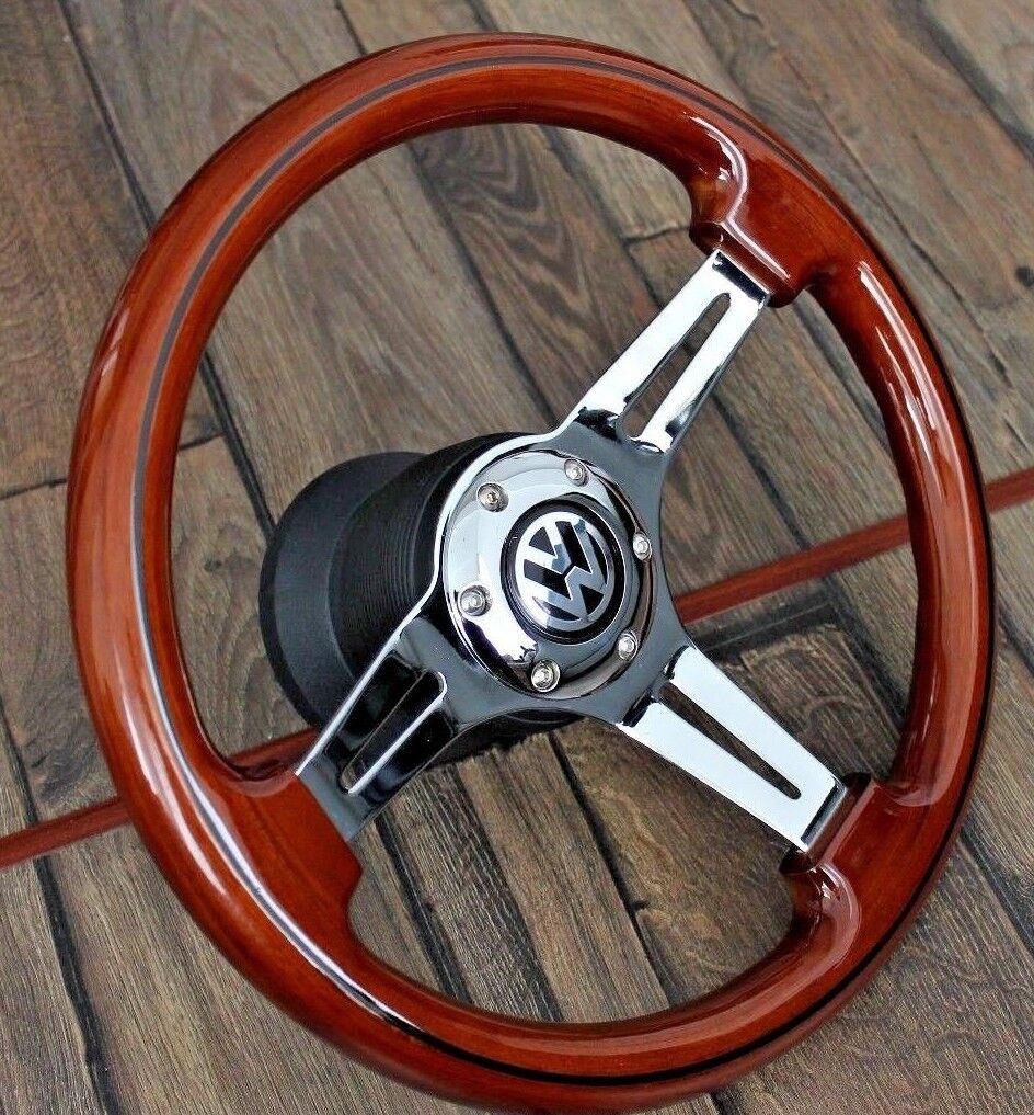 Steering Wheel fits For  Wood VW Golf Jetta  Corrado Mk2 Mk3 Caddy 1989-2000