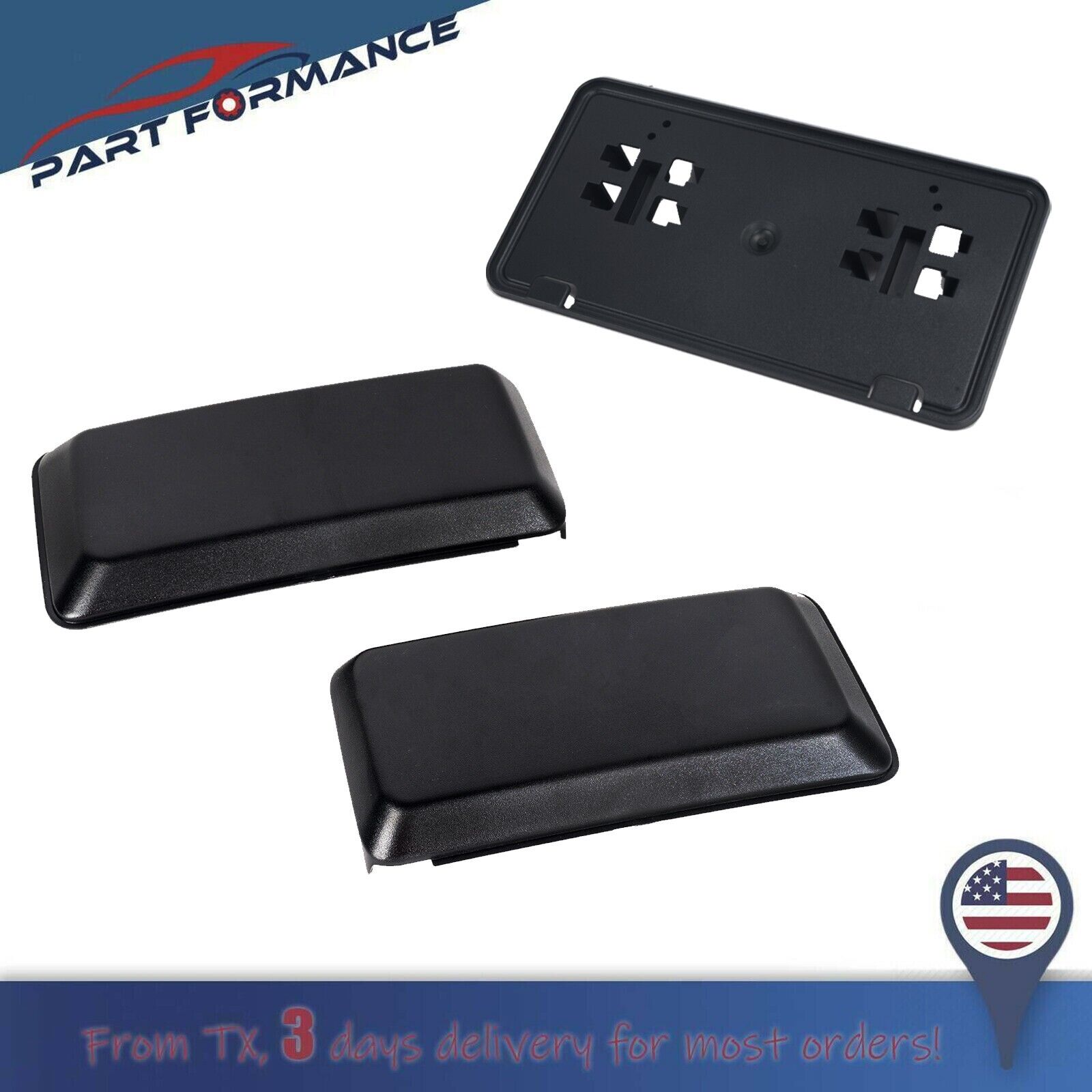 Front Bumper Cover Pads Pair & License Plate Bracket Set for Ford F150 2018-2020