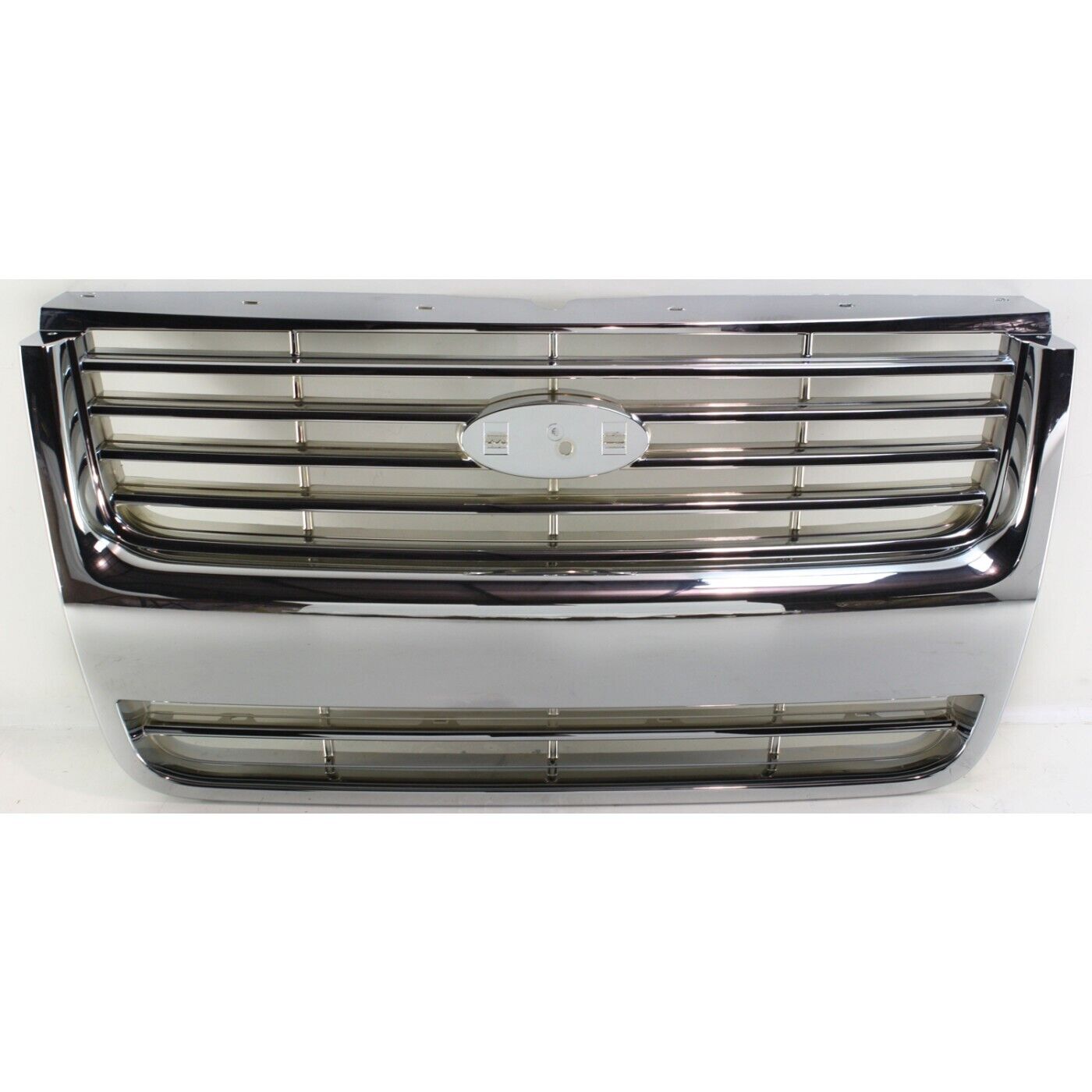Grille For 2006-2008 Ford Explorer Chrome Shell and Insert with emblem provision