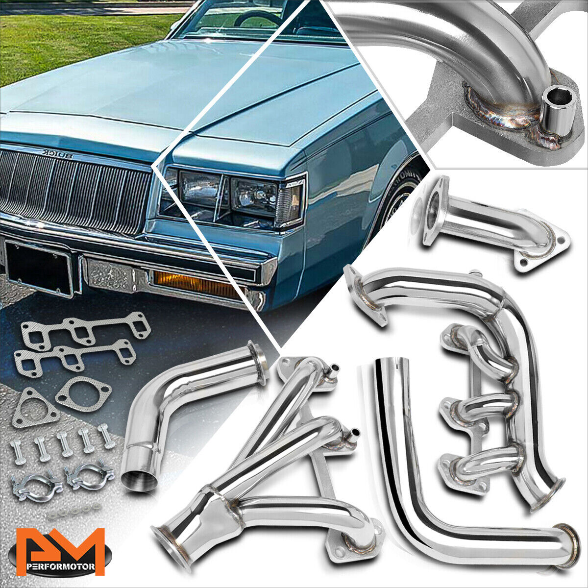 For 84-85 Buick Regal 3.8 V6 Turbo Stainless Steel Tri-Y Exhaust Header Manifold