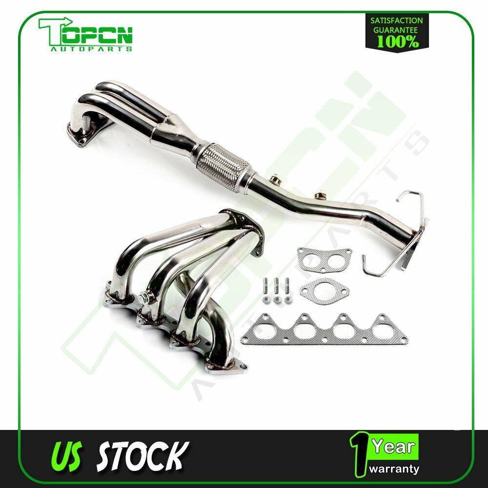 4CYL For 02 -07 Mitsubishi Lancer Exhaust Header Manifold Stainless Steel 2.0L