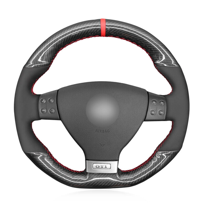 Carbon Suede Steering Wheel Cover for Volkswagen Golf 5 Mk5 GTI R32 Passat R GT
