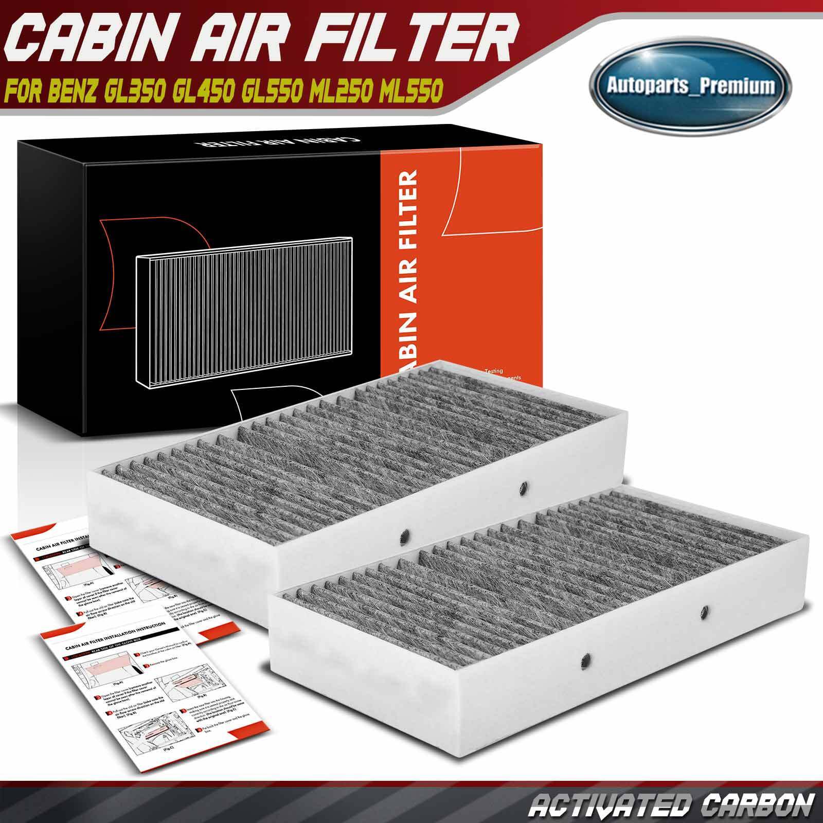 2x Activated Carbon Cabin Air Filter for Mercedes-Benz GL450 GL550  ML250 ML550