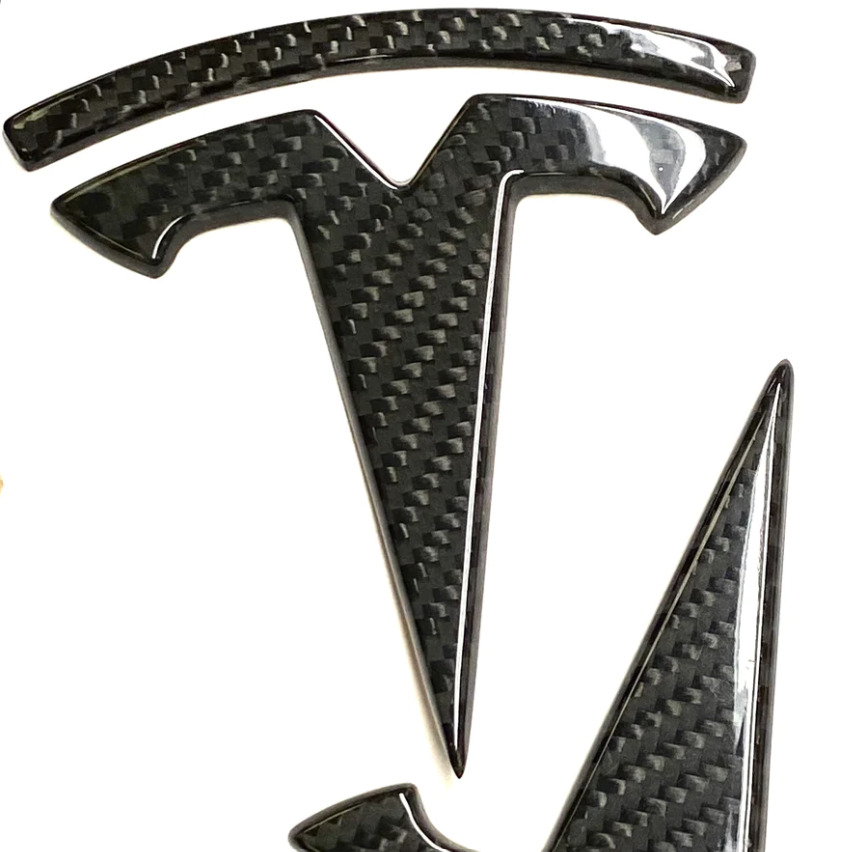 For Tesla Carbon Fiber style Front Emblem for Model 3 & Model Y New