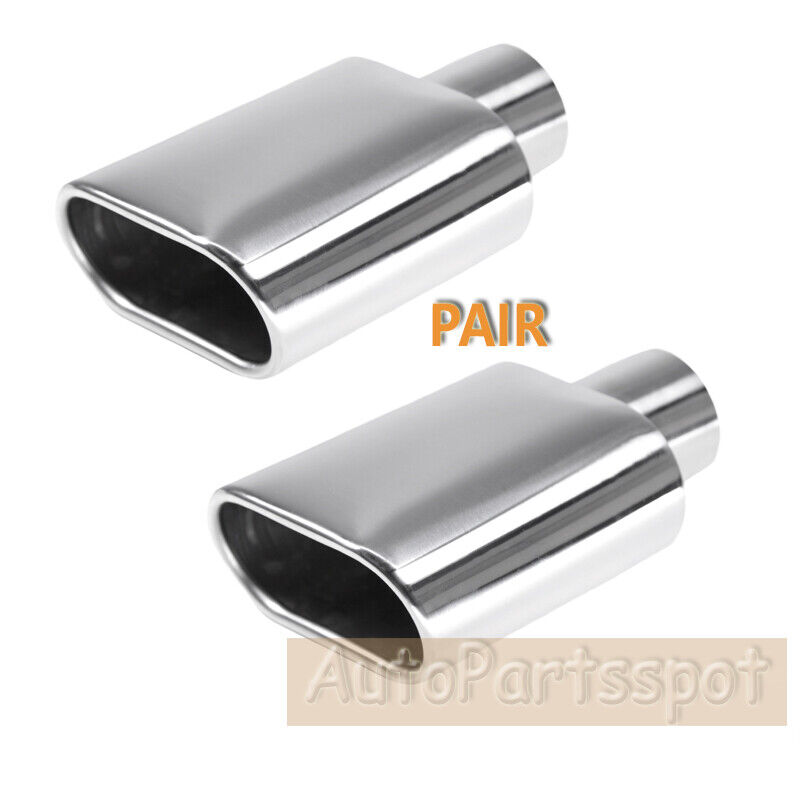 Pair Stainless Steel Rolled Edge Exhaust Tip 2.5\