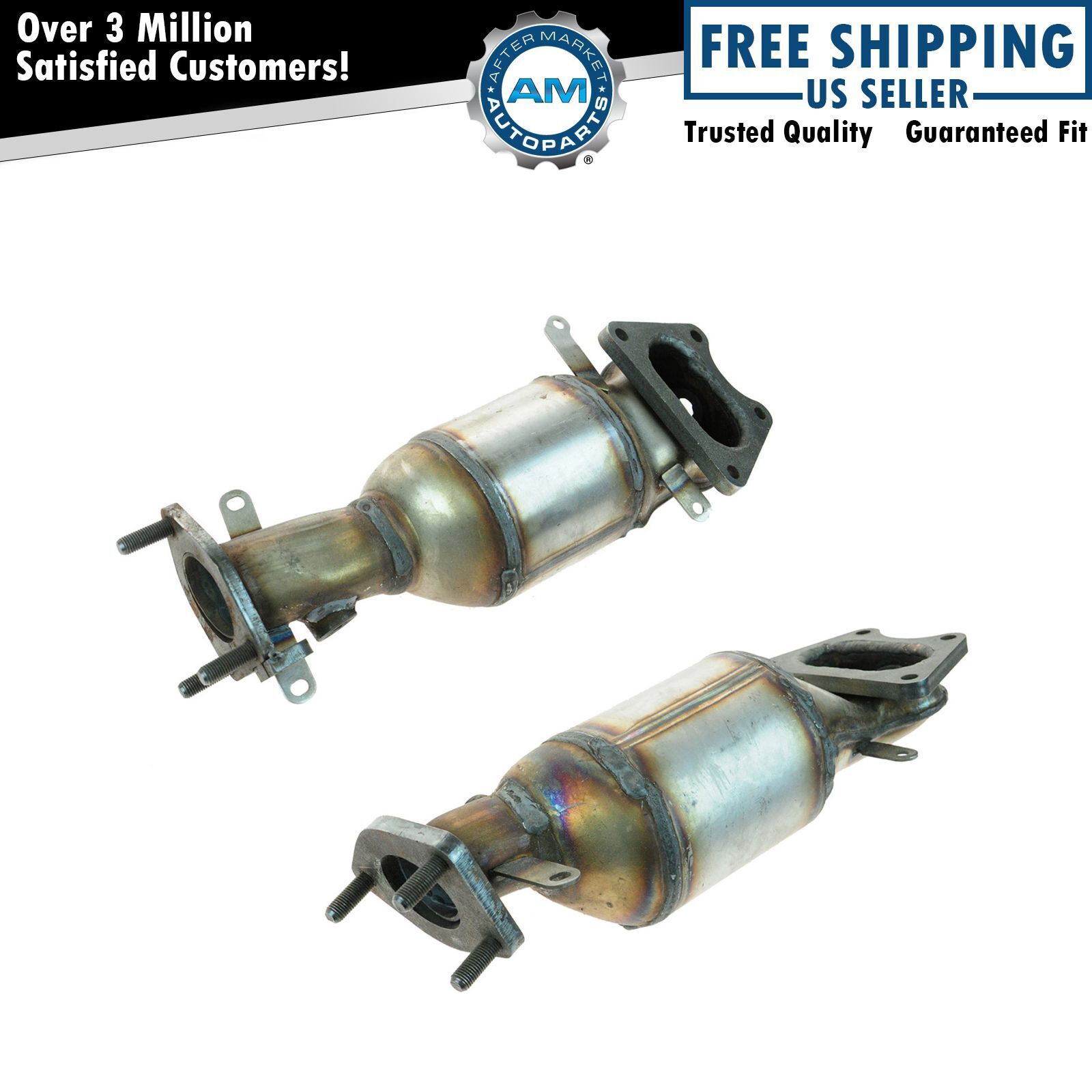 Front & Rear Exhaust Manifolds w/ Catalytic Converter Pair Set for   V6