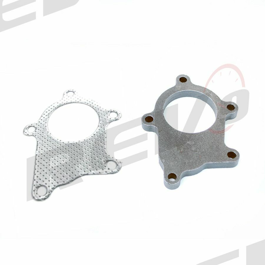 Rev9 T3 t3/t4 5 Bolt Turbo Outlet Exhuast Downpipe Flange Adapter & Gasket