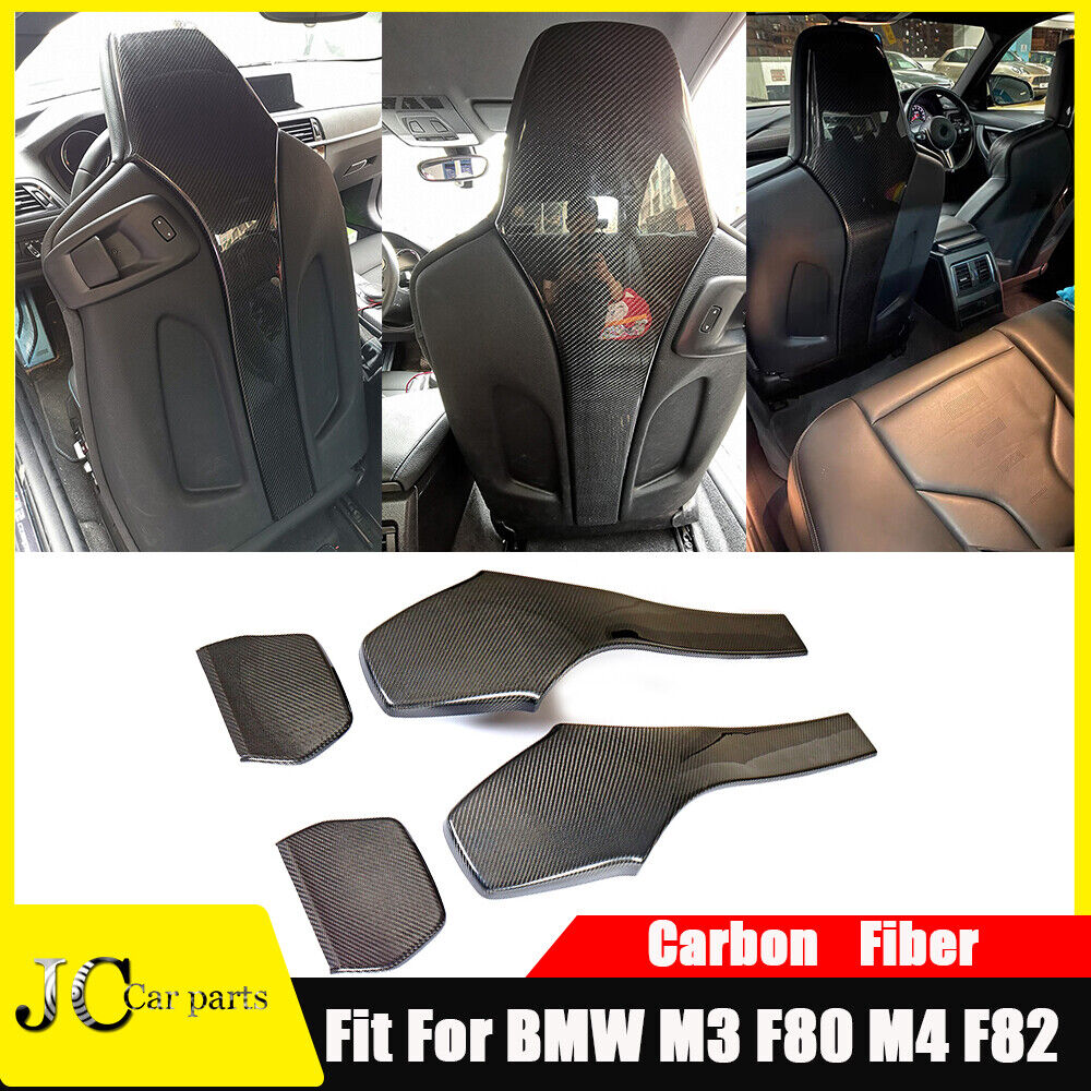For BMW M3 F80 M4 F82 2014UP Seat Back Cover Interior Trim Carbon Fiber Cover