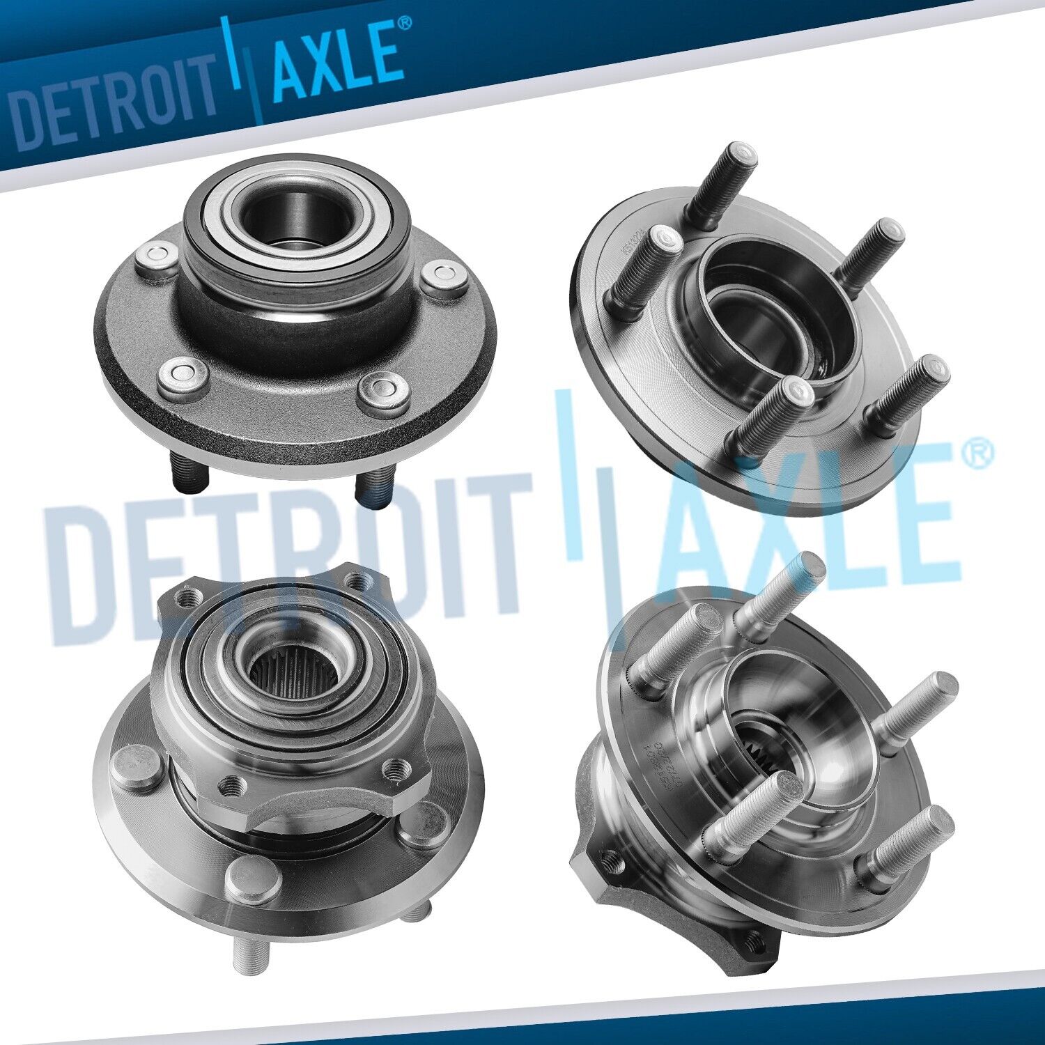 RWD Front & Rear Wheel Bearing and Hub for 2005-2009 Dodge Charger Magnum 300