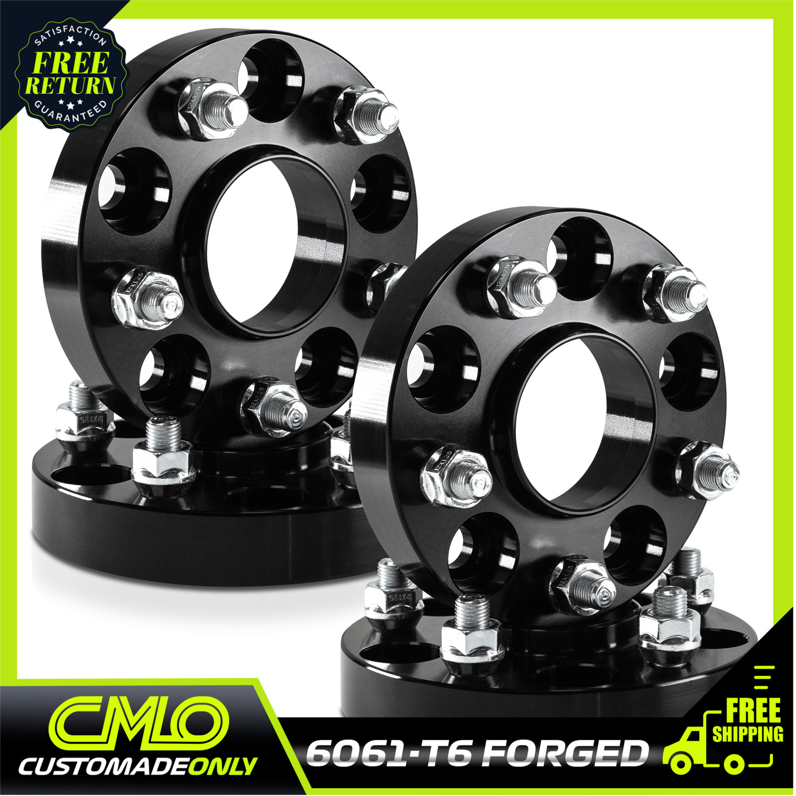 4pc BLACK HUBCENTRIC Wheel Spacers 5x114.3 5X4.5 | 67.1 CB | 25MM 1 INCH Thick