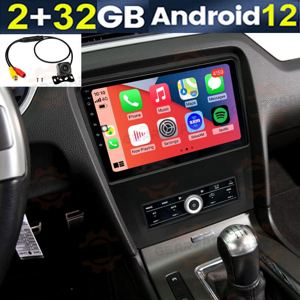 For Ford Mustang 2010-2014 Android 12 Car Radio Stereo Wireless Carplay +Camera