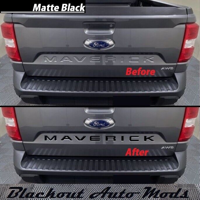 Matte Black Tailgate Accent Letter Inserts Vinyl Decals FITS 2022 Ford Maverick 