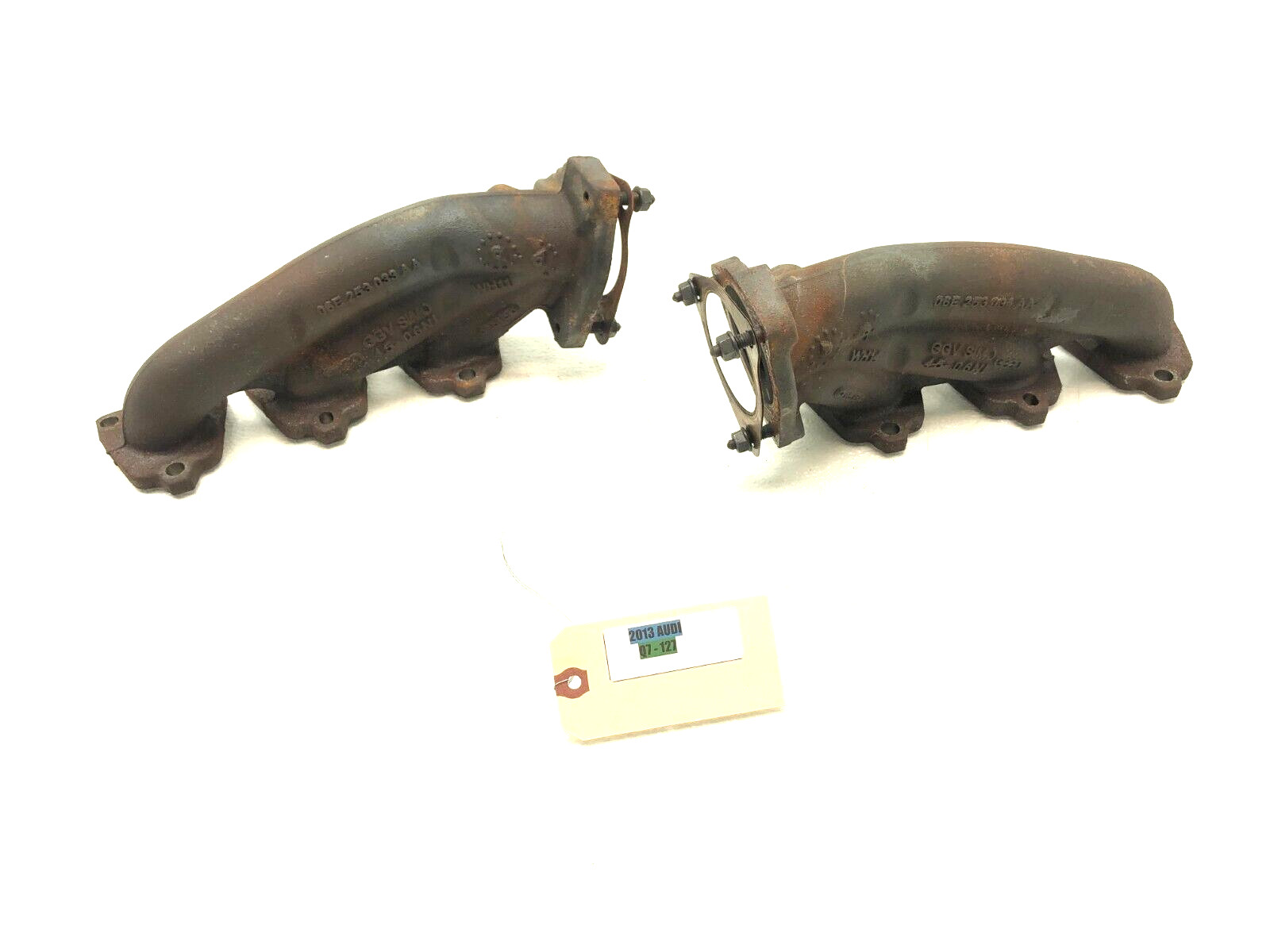 2012-2015 AUDI Q7 3.0L V6 RIGHT LEFT ENGINE EXHAUST MANIFOLD HEADERS PIPES OEM.