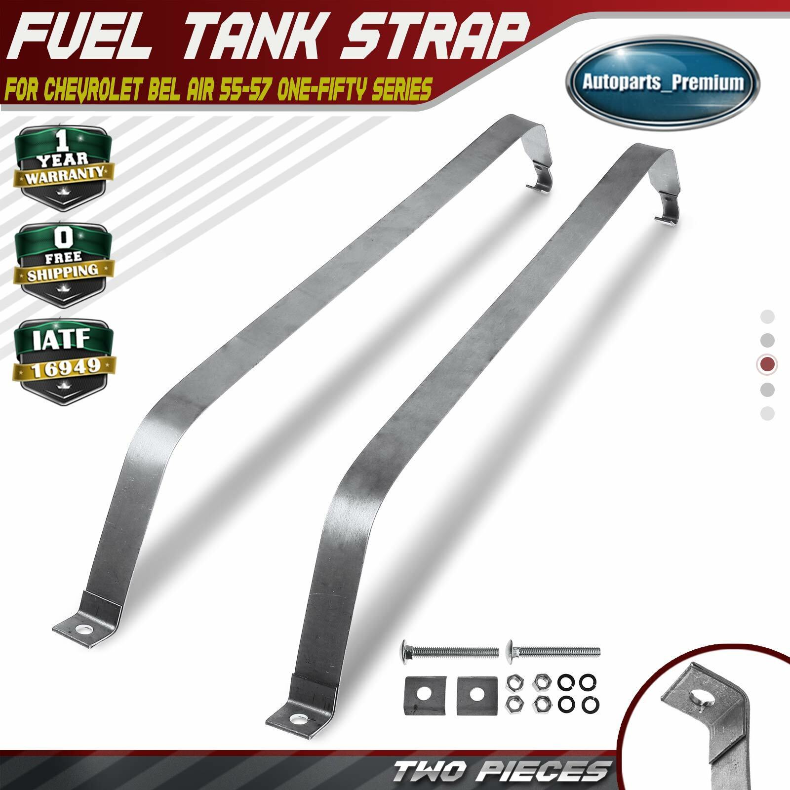 2x Fuel Tank Strap for Chevrolet Bel Air One-Fifty Series Two-Ten Series 1955-57