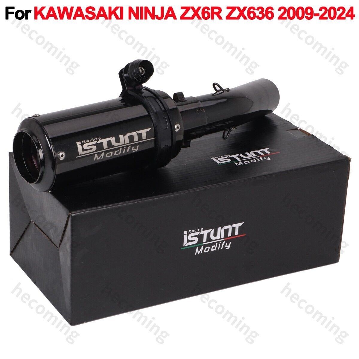 Slip on Exhaust System Muffler Midpipe For Kawasaki Ninja ZX6R ZX636 2009-2024