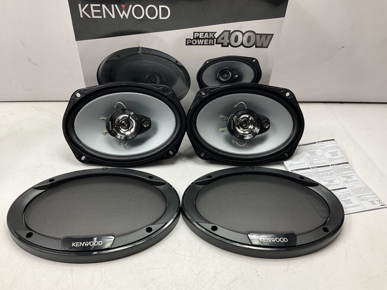 Kenwood KFC-6966S 6 X 9 Inch 400-Watt 3-Way Flush Mount Coaxial Car Speakers