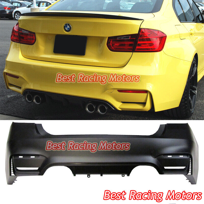 For 2012-2018 BMW F30 4dr M3 (F80) Style Rear Bumper Cover (2 Tips 2 Outlets)