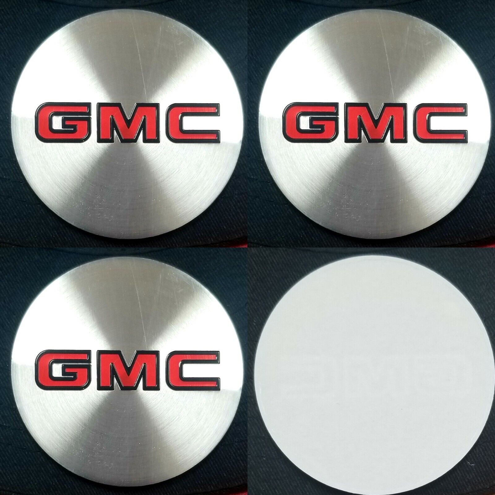 4pcs GMC Emblem Badge RALLY WHEEL CENTER HUB CAPS' LOGO STICKERS (1set= 4pcs)
