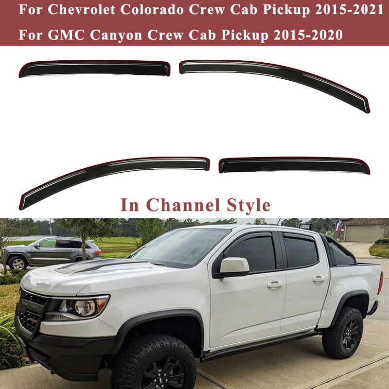 For Chevrolet Colorado Crew Cab 2015-21 2020 2019 Window Visors Vent Rain Guard
