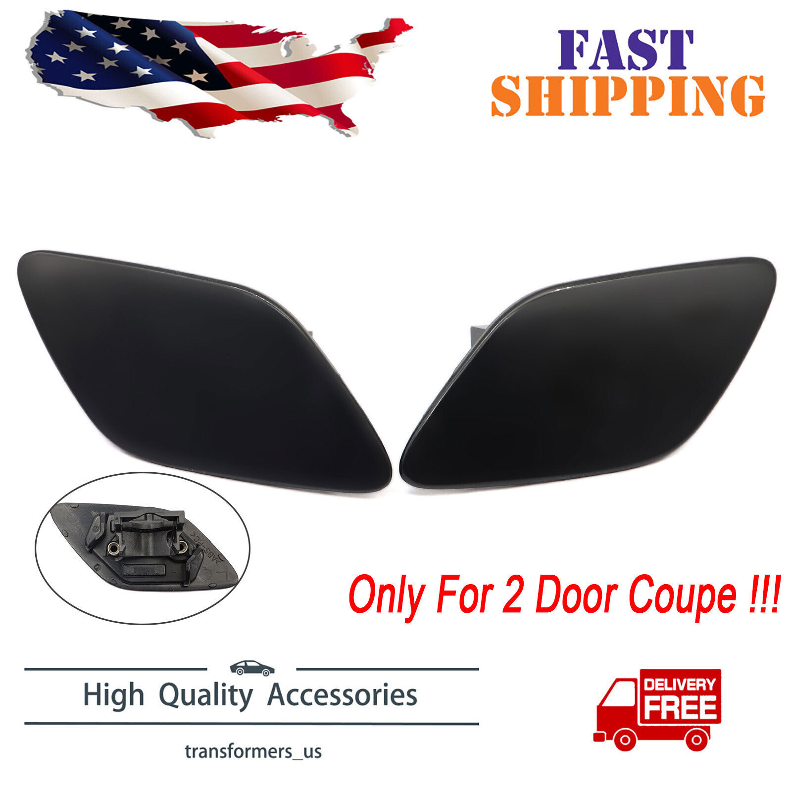 Headlight Washer Cover Left &Right for BMW 328i 335i Coupe Convertible 2007-2010