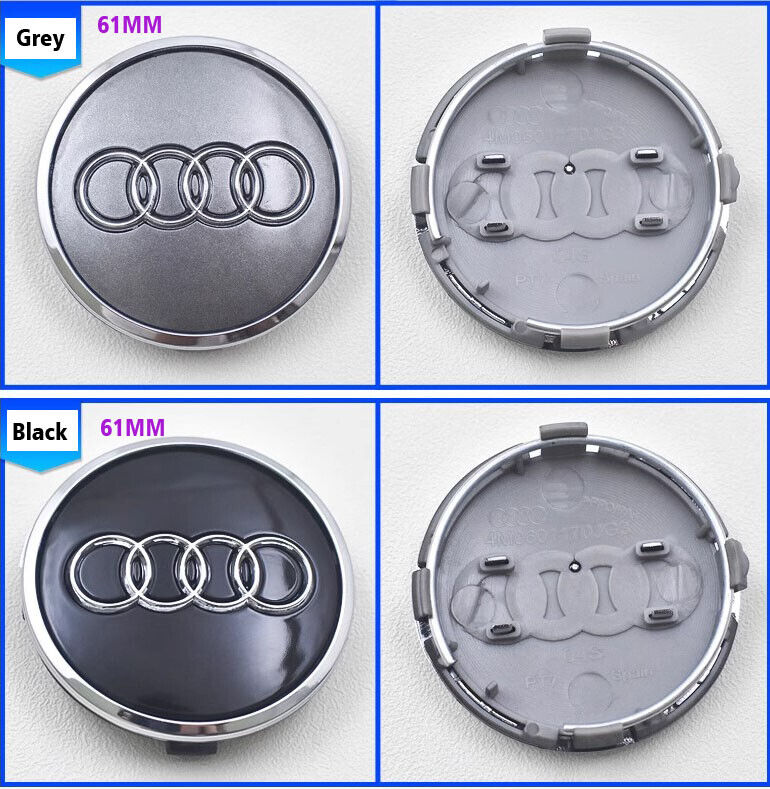 4PCS FOR Audi 61mm 69mm Chrome Wheel Rim Center Hub Caps Emblem 4B0601170A