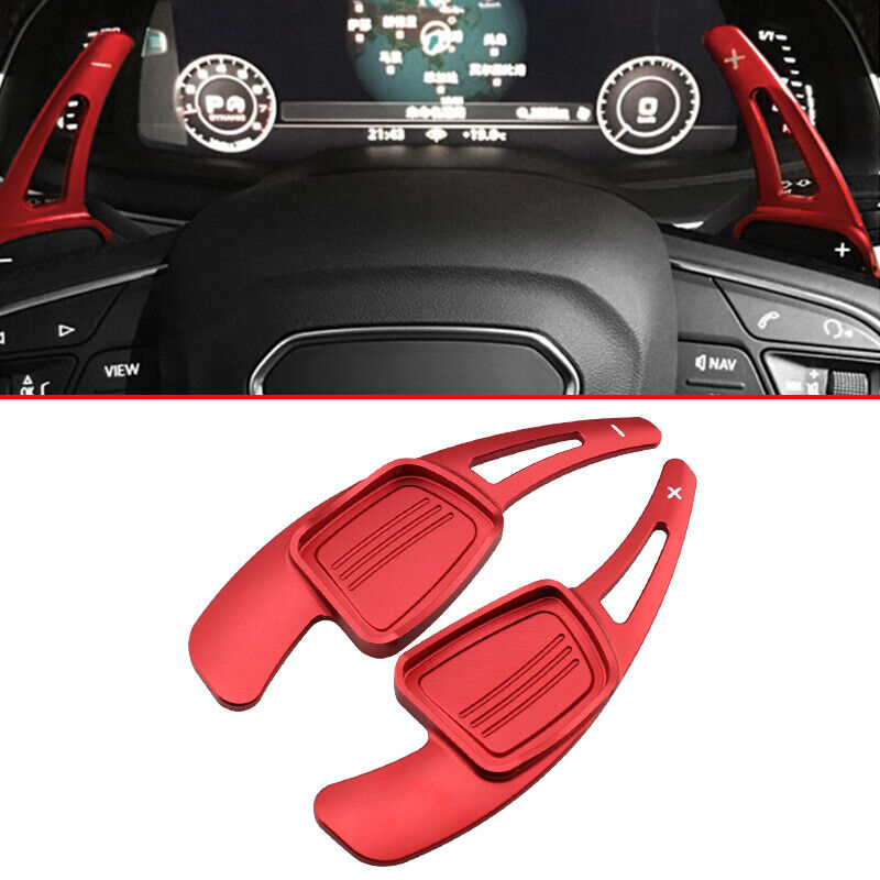 For Audi A4 B9 A3 A5 Q3 Q5 Q7 Aluminum Steering Wheel Paddle Shifter Red