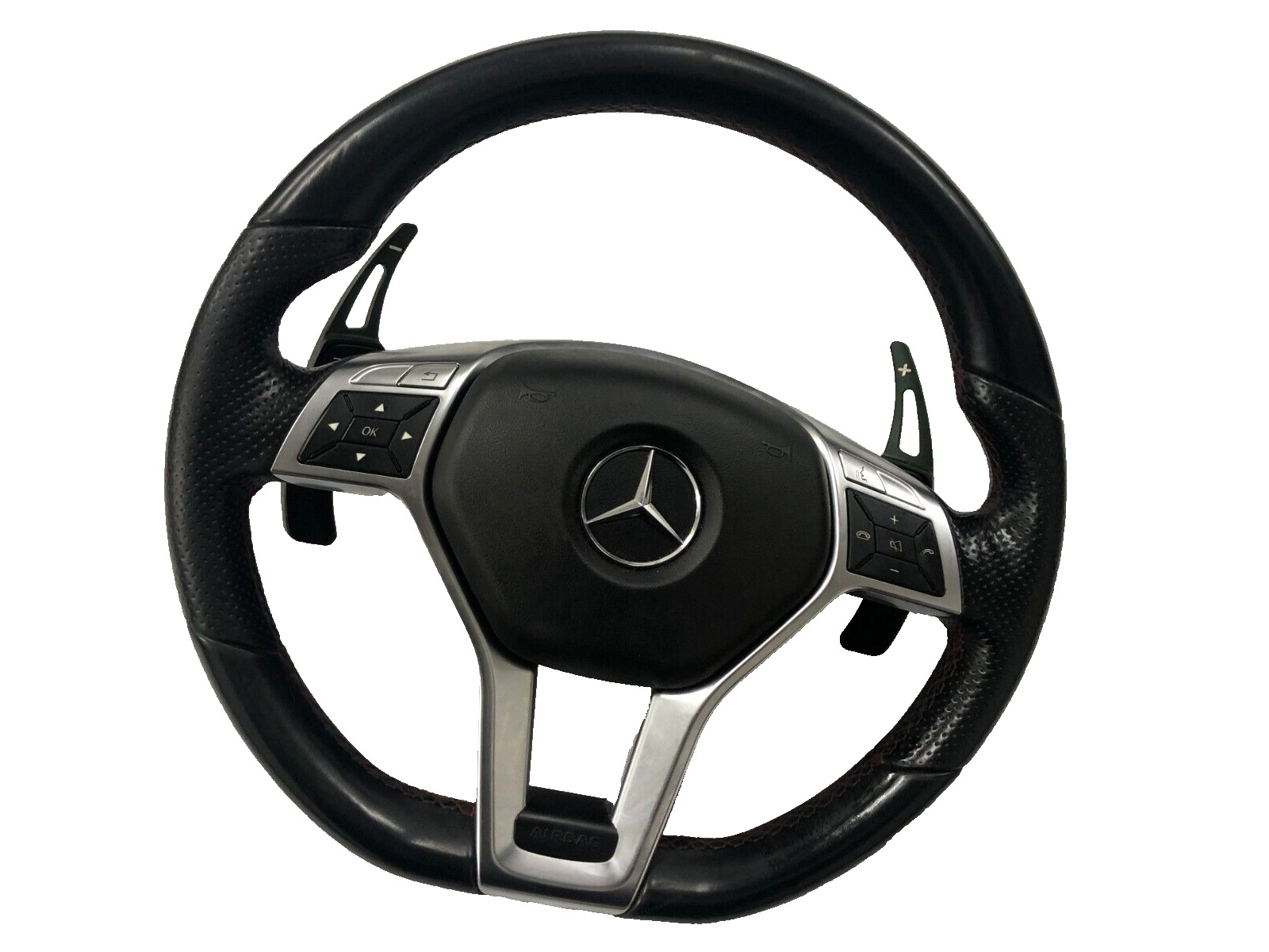 MERCEDES A45 AMG A CLASS W176 MULTIFUNCTIONAL STEERING WHEEL RED STITCHING