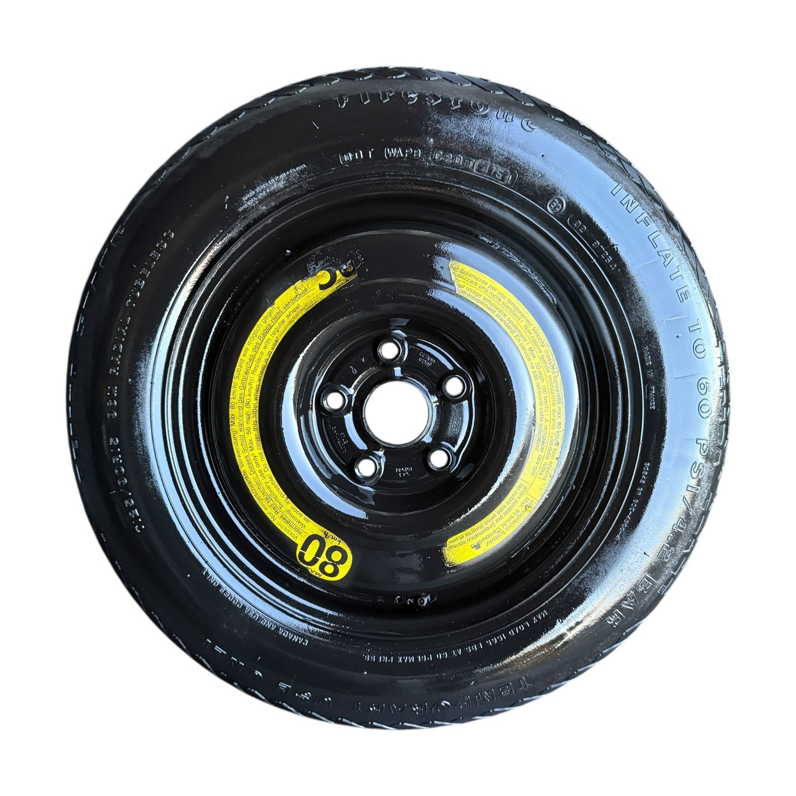 T125/90R15 99-01 Audi A4 A4 Quattro Emergency Spare Tire Wheel Compact Donut OEM