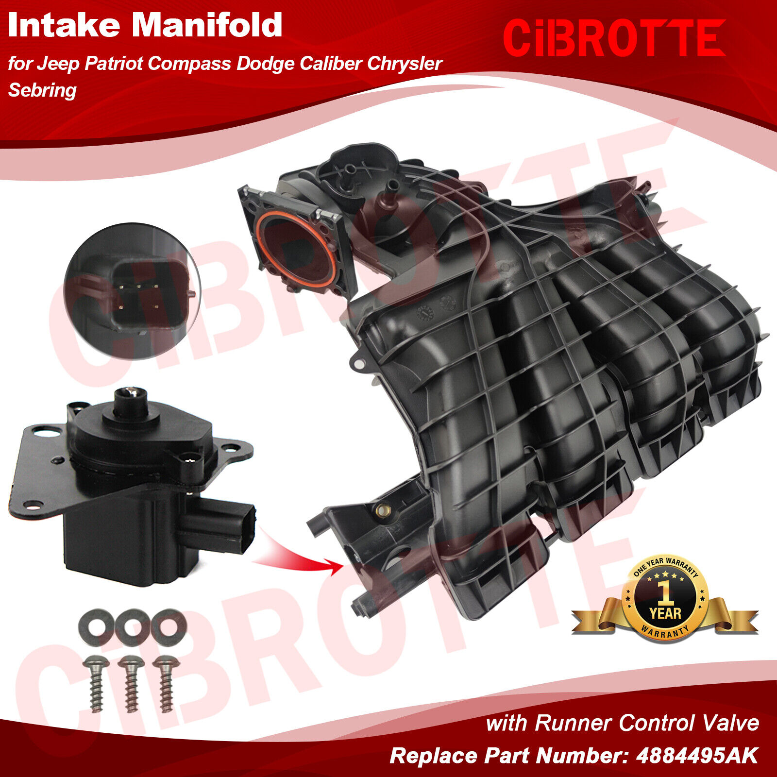 Fits 07-17 Jeep Patriot Compass Caliber Intake Manifold w/ Runner Control Valve