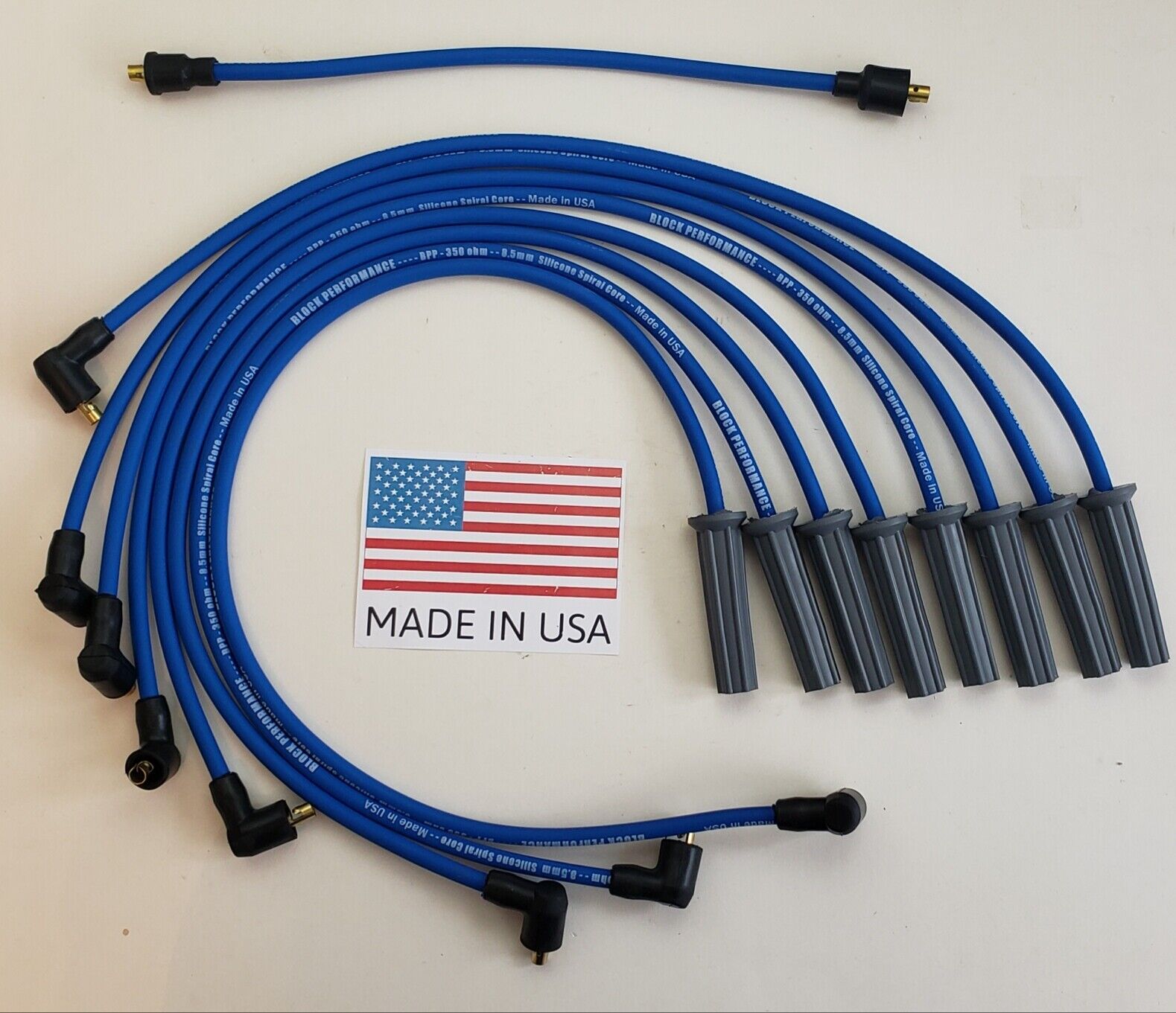 FORD 351C 351M 400 429 460 8.5mm BLUE SPARK PLUG WIRES For Points Cap  USA MADE