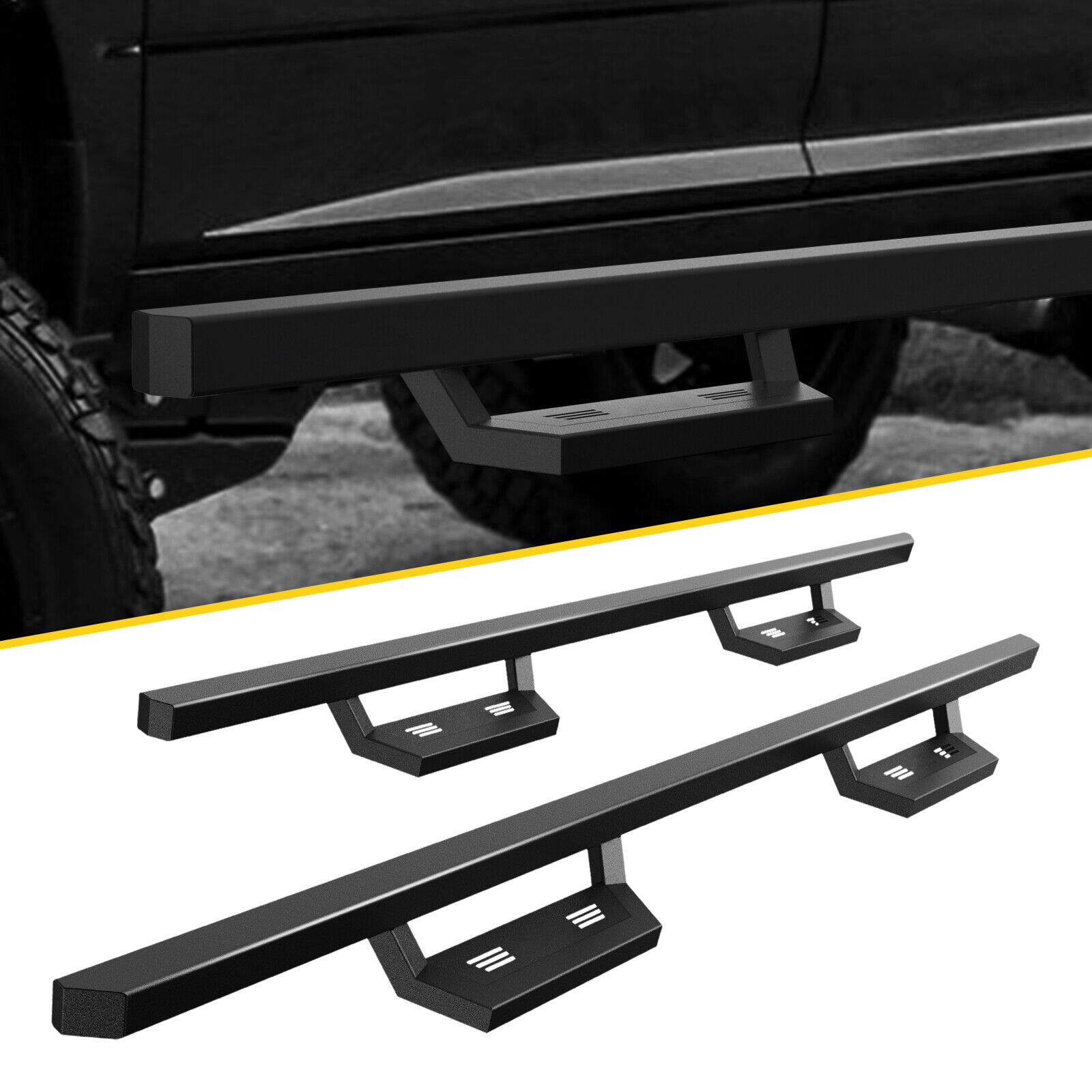 Left+Right Running Boards For 2004-2021 Nissan Titan Crew Cab Nerf Bar Side Step