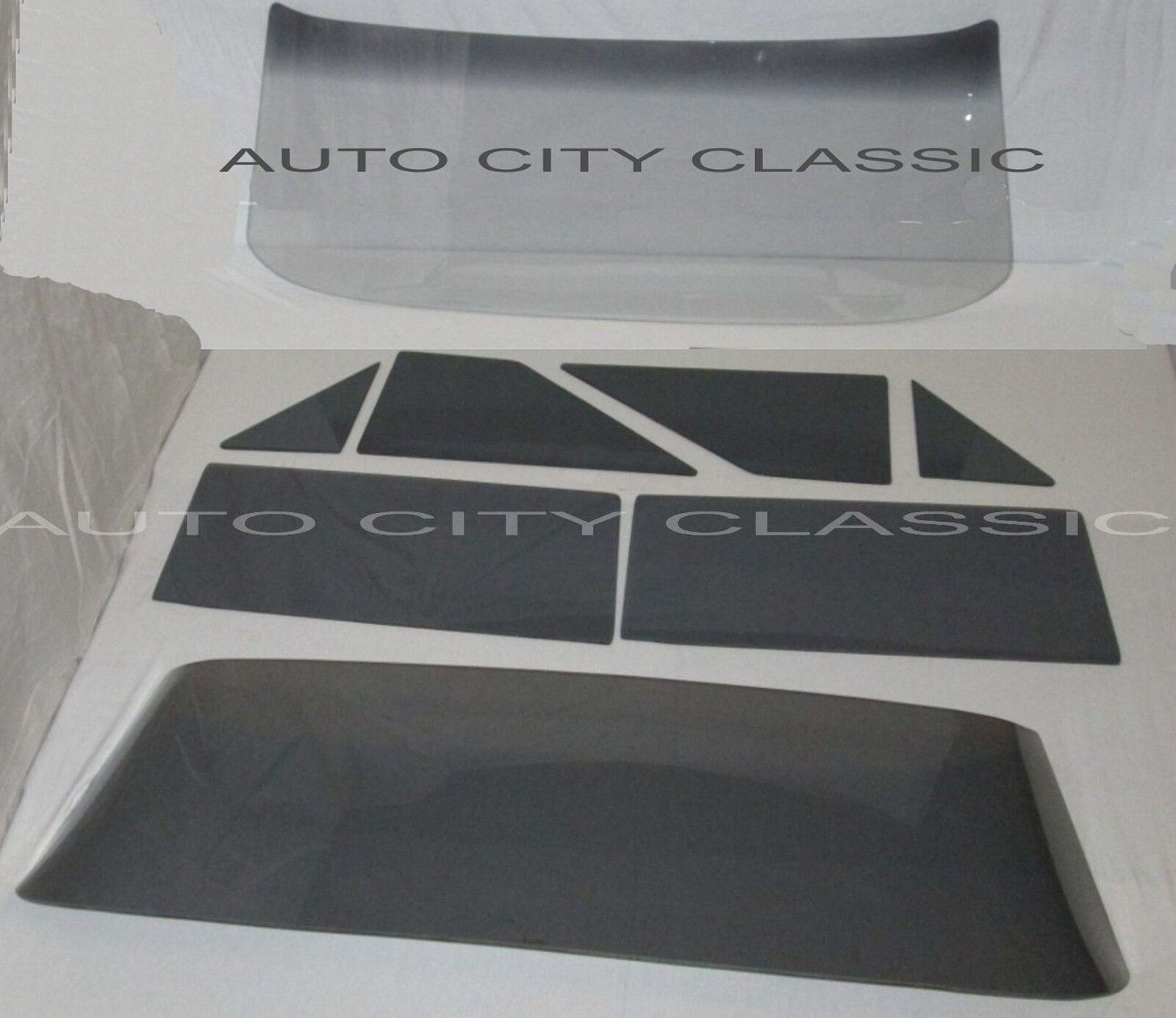 Chevy II Nova Glass 2dr Hardtop 1962 1963 1964 1965 Front Side Rear Grey Set