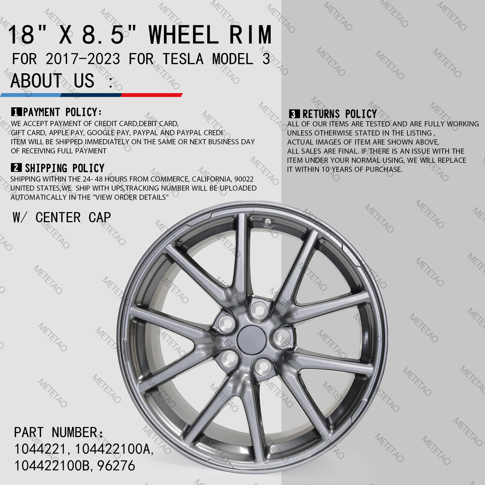 For Tesla Model 3 OE Design Wheel 18