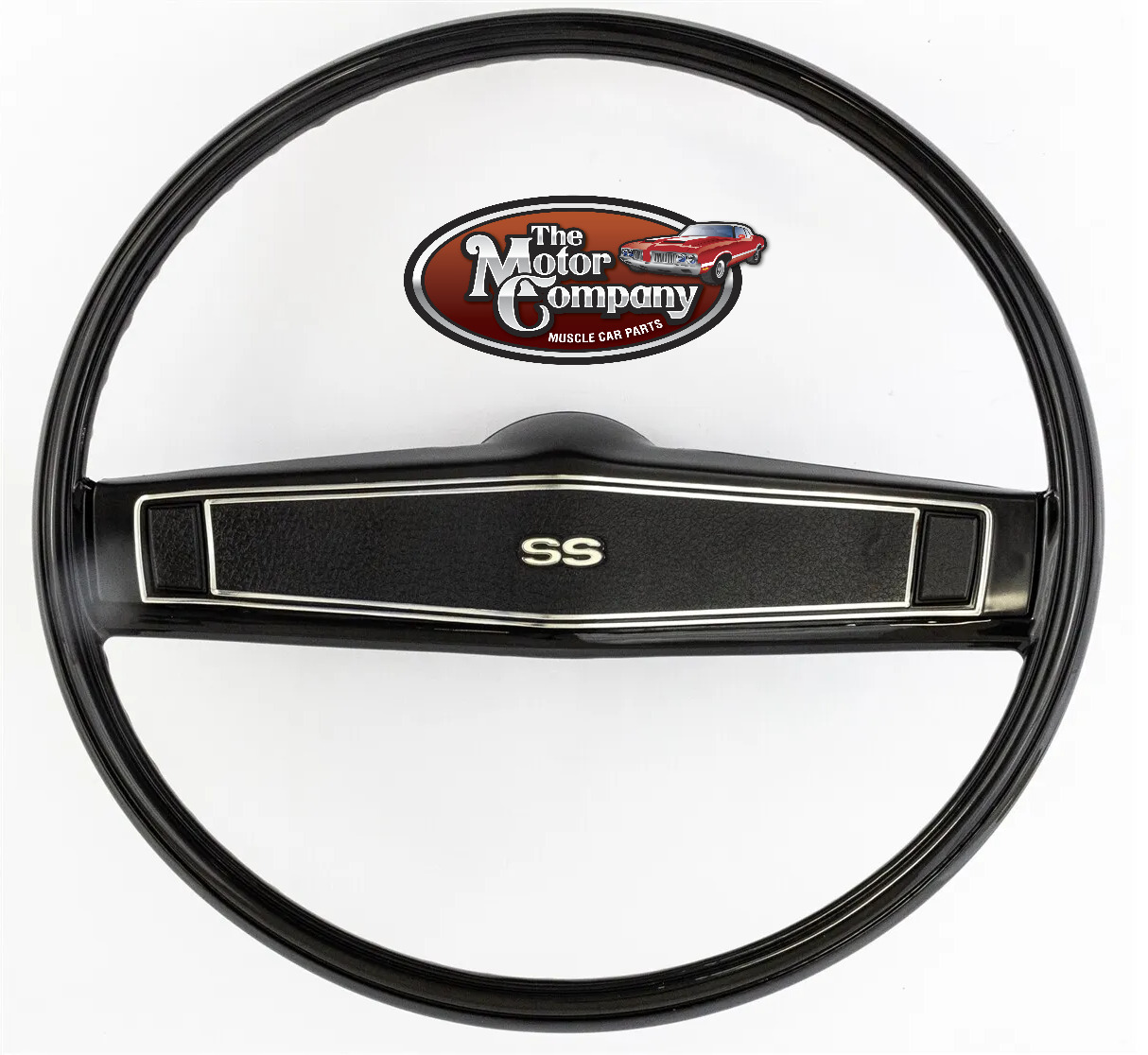 1970 Chevelle Black Standard Steering Wheel Kit with SS Emblem Madrid Grain