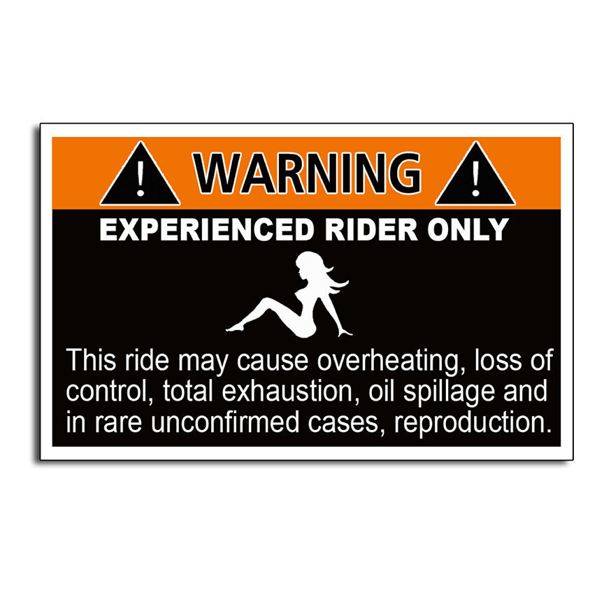 Experienced Rider Warning Sticker Bike Motorcycle Jet Ski Snowmobile Funny Decal